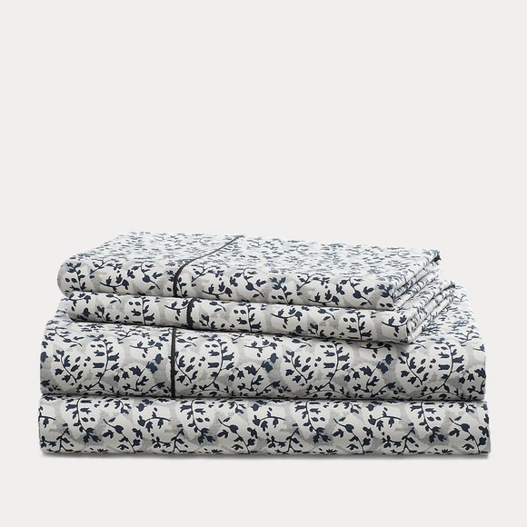 Lauren Ralph Lauren Eva Leaf Queen Sheet 4 Piece Set - Picture 1 of 3